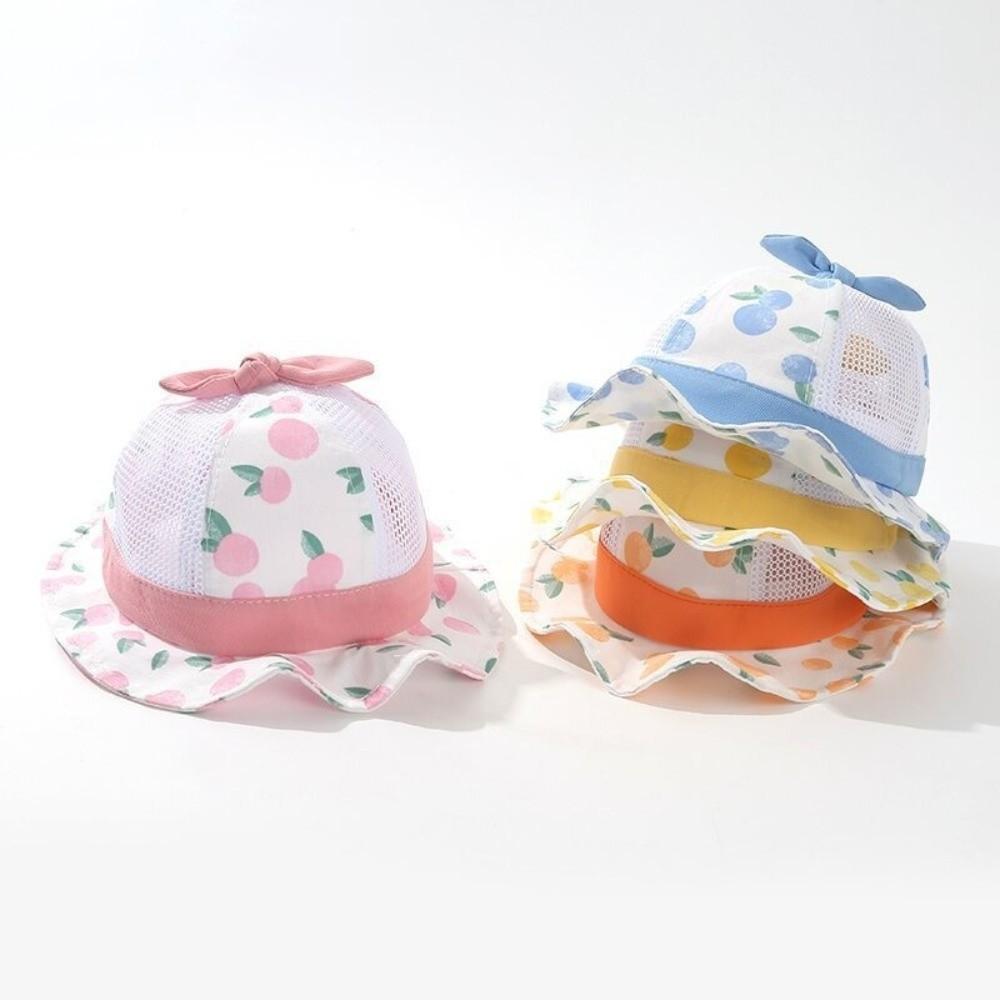 Wide Brim Baby Bucket Hat Fruit Print Panama Cap New Fisherman Cap  Summer