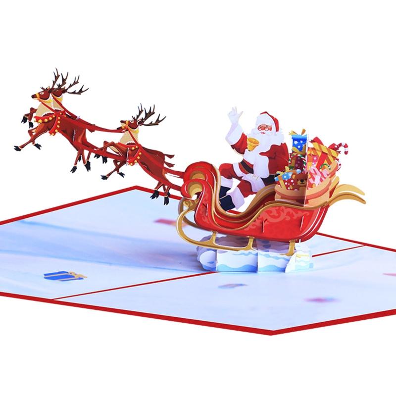 Novelty for Pop Up Greeting Cards 3D Christmas Cards Xmas Elements Greeting Card
