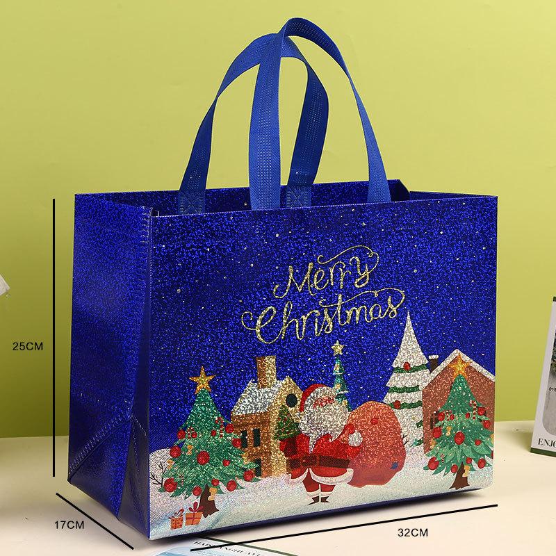 Christmas Gift Bag Non-woven Santa Xmas Tree Tote Bag Large Capacity Shopping Bag Xmas 2026 New Year Candy Gift Packaging Bag