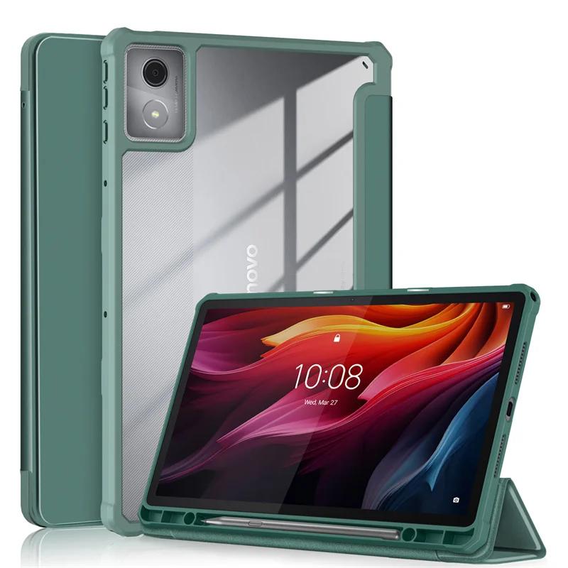 For Lenovo Tab K11 Plus Case with Pen Holder Magnetic Acrylic Hard Back Stand Cover for Lenovo K11 Plus 11.45 Inch Tb352fu Case