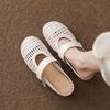 Soft Leather Version~ Hand-woven Hollow Sandals for Women's 2025 Summer New Models with Breathable Bag Head and Half Slippers for External Wear