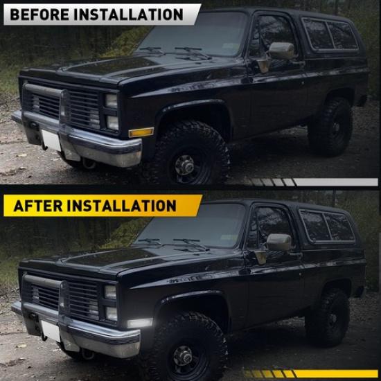 Clear Lens Front LED Side Marker Light White For Chevrolet K5 Blazer 1981-1991 T