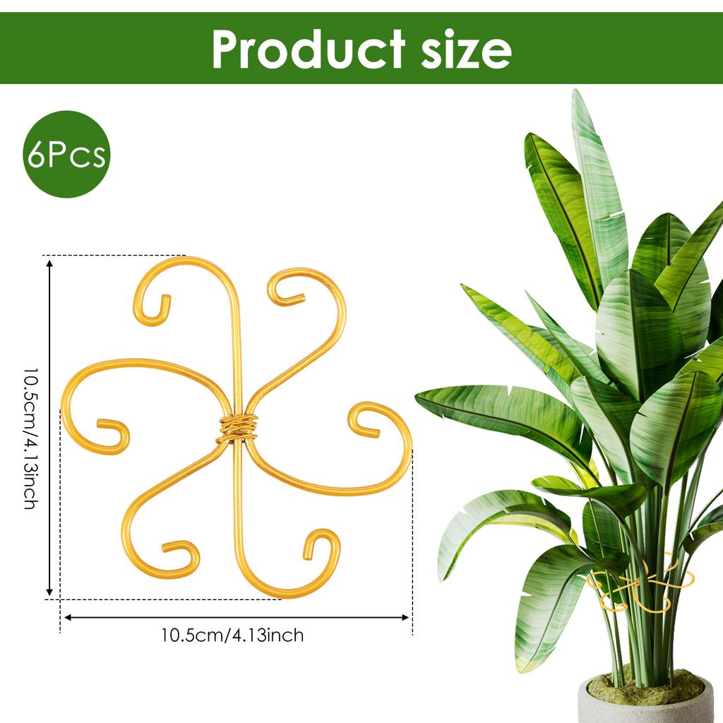 5/6Pcs Plant Stem Support Metal Stem Grapple Holder Reusable Secured Plant Clips For Climbing Plants To Grow Upright Healthier