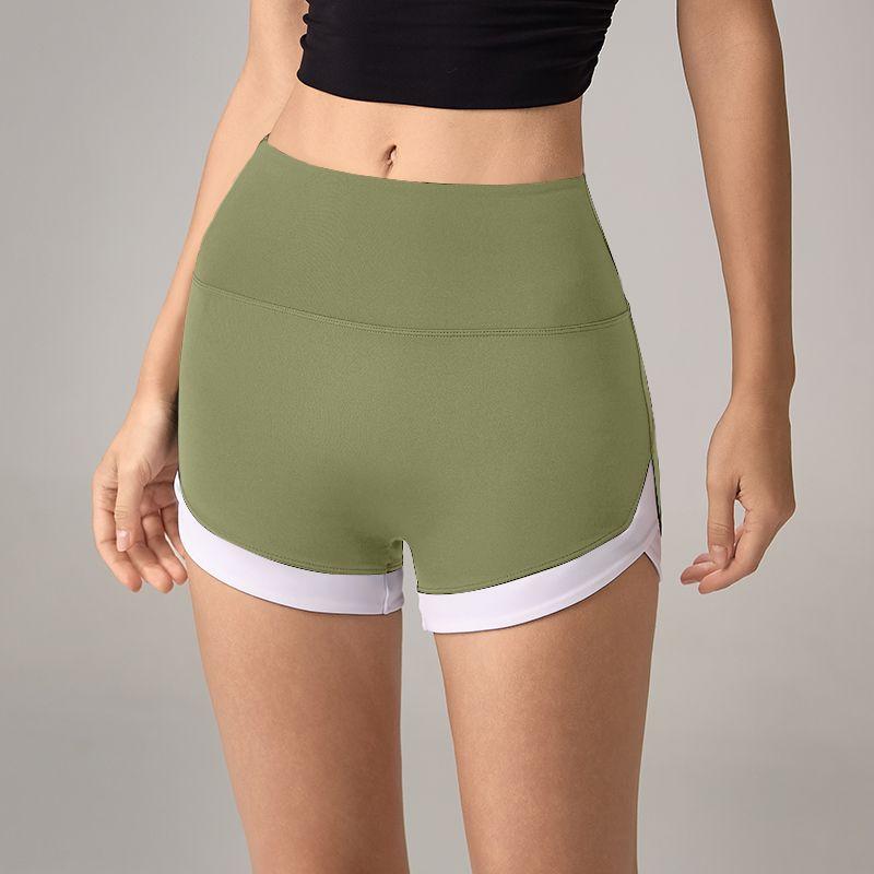 Mitaogirl Kendall Sports Shorts Women High Waist Buttock Lifting Running Hot Pants Contrast Color Three Points Fitness Yoga Pants