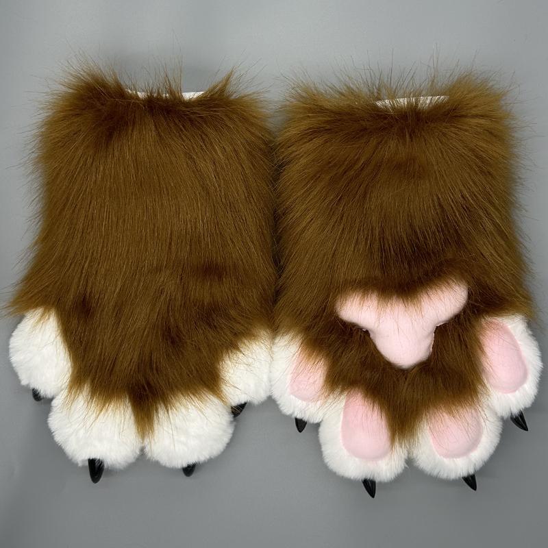 Γάντια Fursuit Γούνινα Γάντια Με Σφυρίχτρες Μαλακή Βελούδινη Αξεσουάρ Fursuit Παιδικό Cosplay Γάντια Ζώων Αξεσουάρ Πάρτι