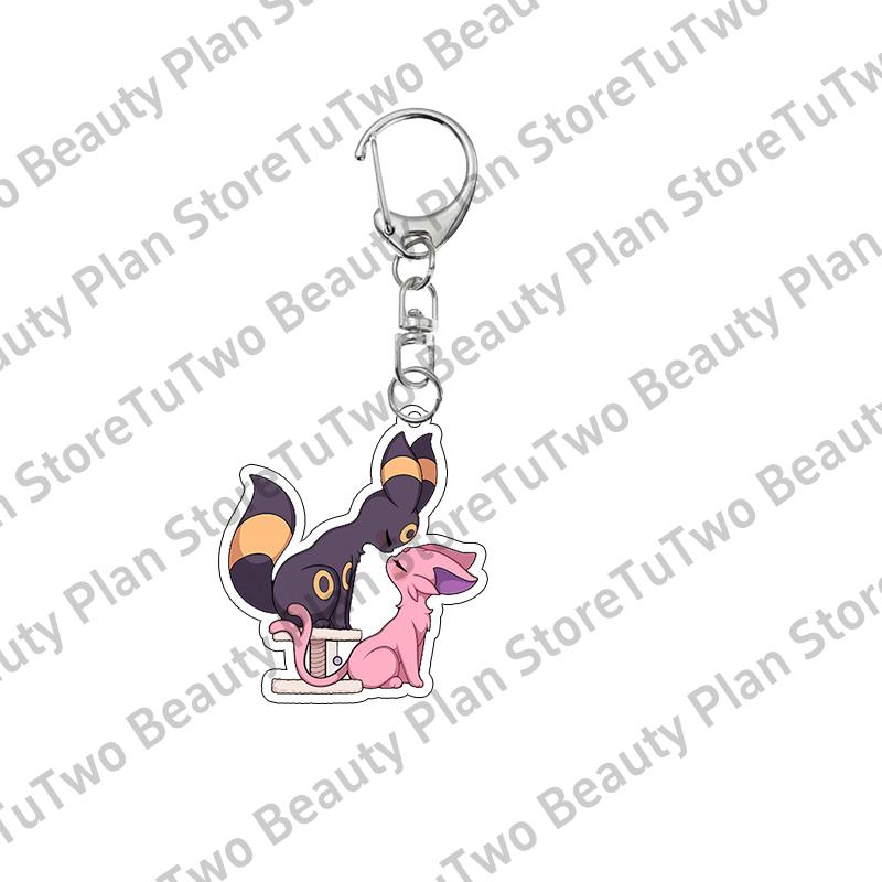 

Anime Acrylic Kawaii Character Eevee Jolteon Flareon Espeon Family Pendant Jewelry Keychain Charm Birthday Gifts Couple Toys about 5cm