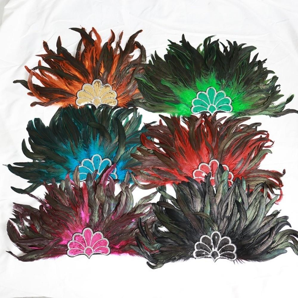 Stage Performance Showgirl Headband Brazilian Carnival Feather Headdress Hair Band  Carnival Events