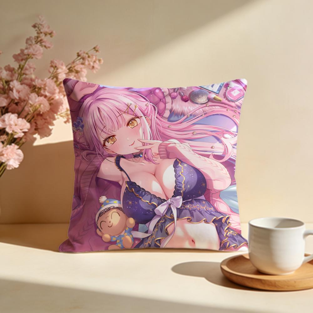 Trendy MMisono Mika Animeed Cushion Cover Stylish Washable Pillow Cover Ideal for Couch Bedroom Car Decoration