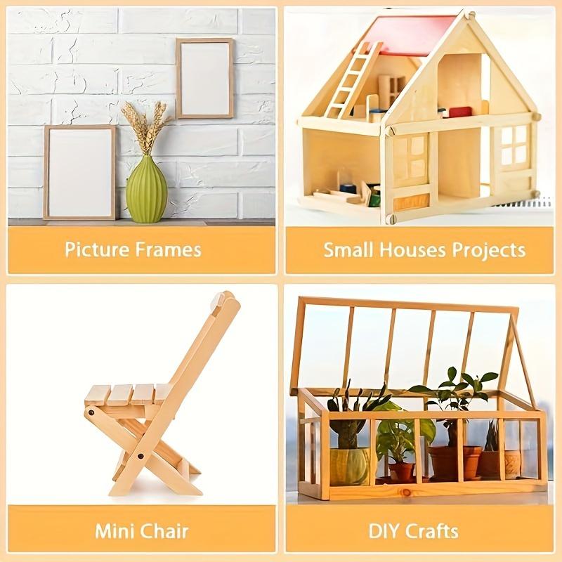 Unfinished Square Wood Dowel Rods - 20Pcs Hardwood Sticks for DIY Projects & Model Building