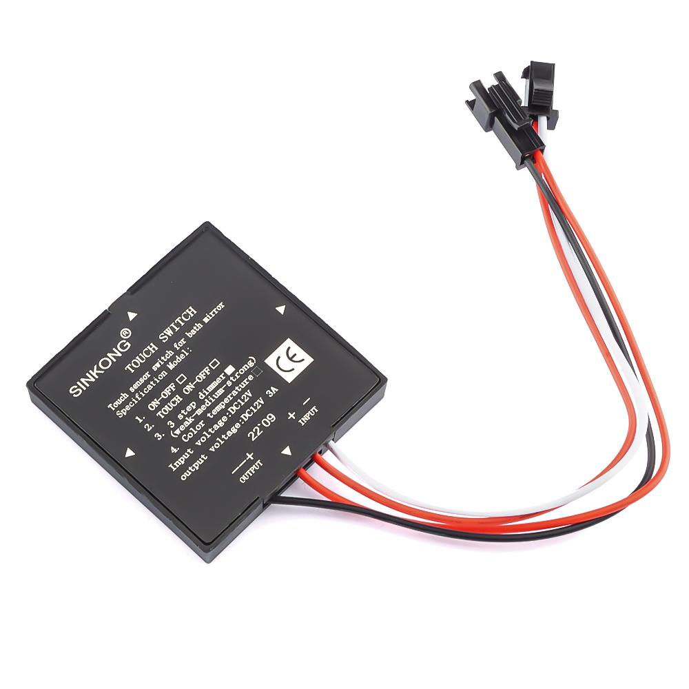 

LED Touch Switch with Dimming Function DC5-12V for Home Bathroom Mirror Lighting