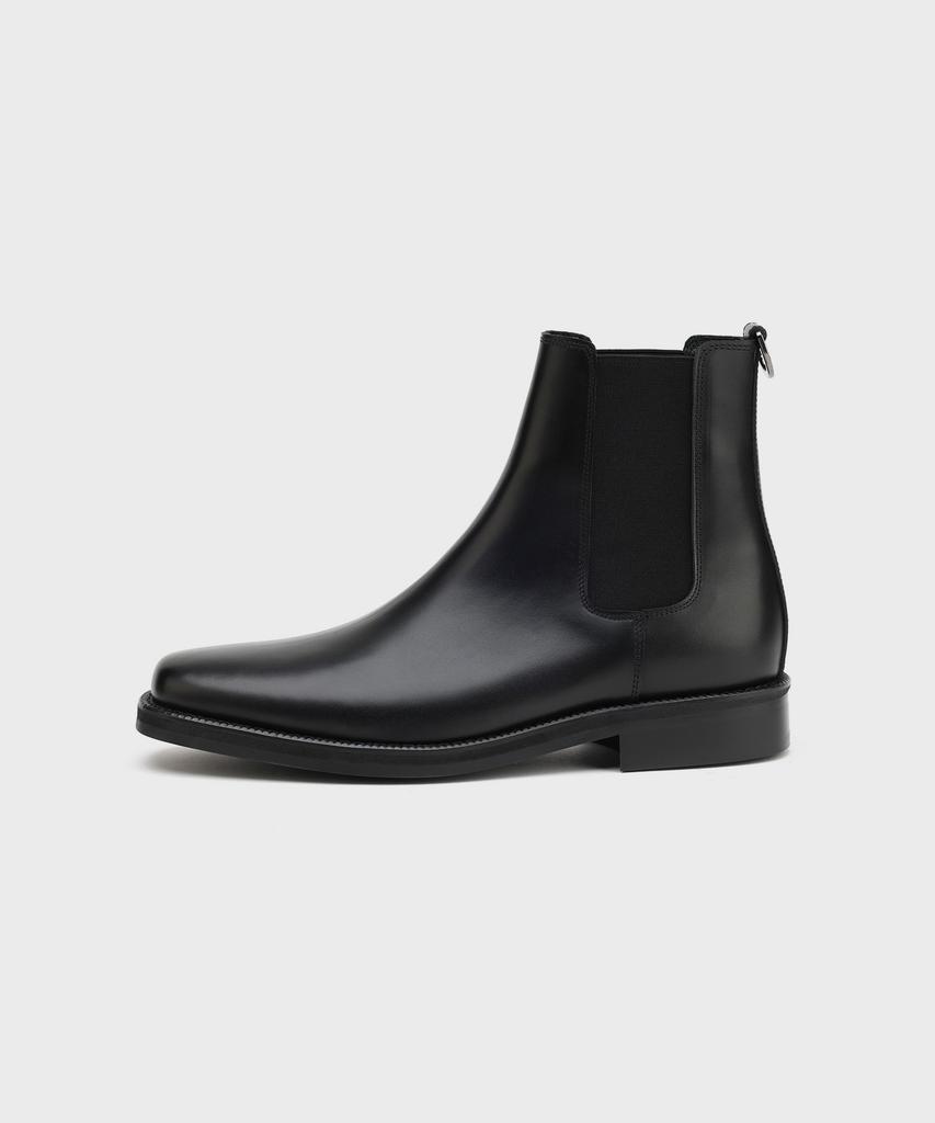 Firenze Atelier [Vibram] Minimal Semi-Square Line Chelsea Boots 7430 [Fg Black]