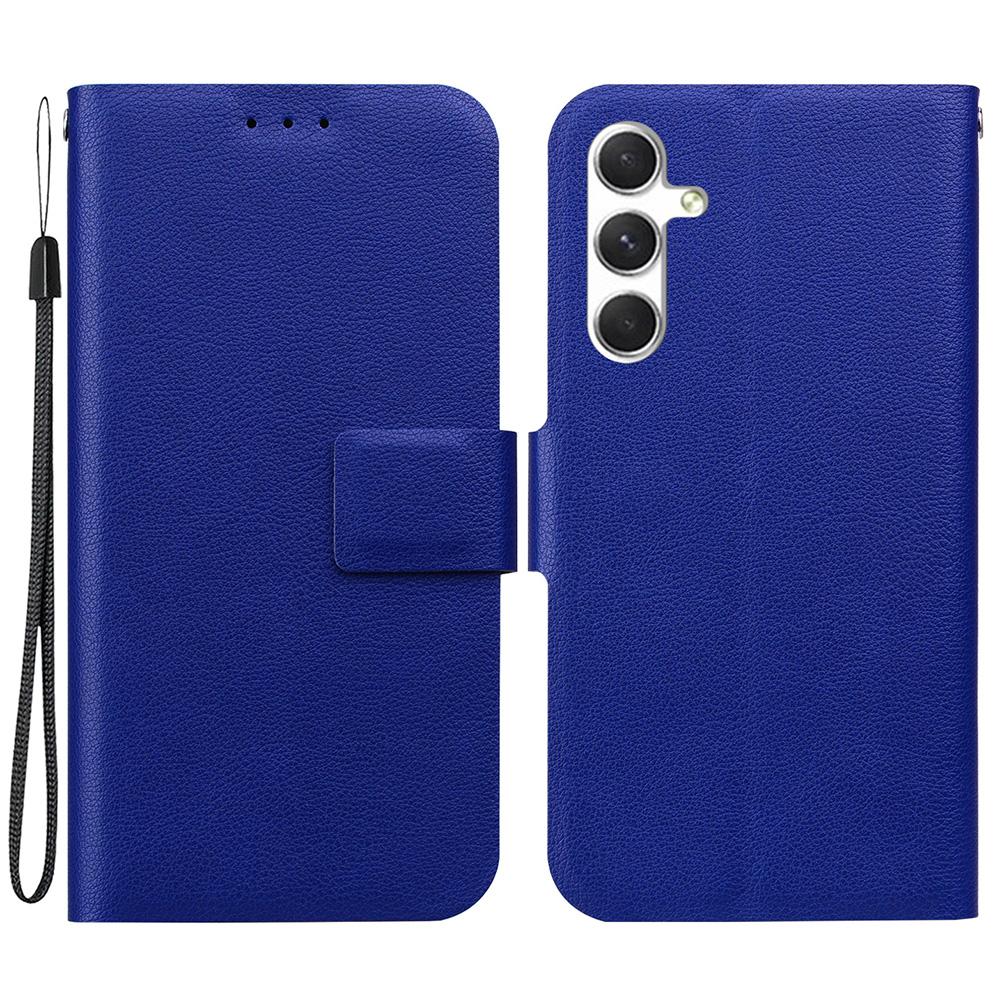 

For Samsung Galaxy S24 Case Ultra-Thin PU Leather+TPU Phone Cover with Card Slot Blue