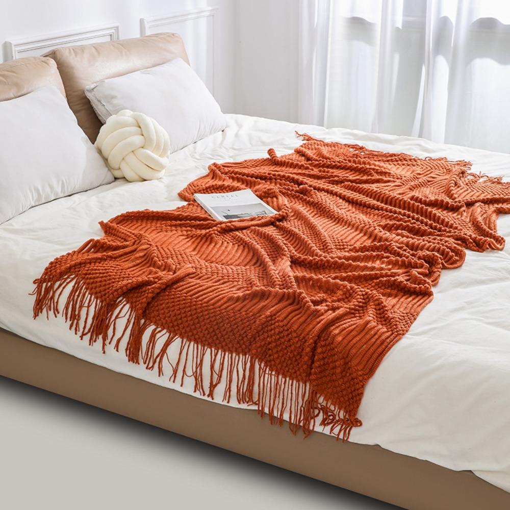 Soft Nordic Knitted Blanket Breathable Nap Blanket Universal Sofa Plaid Blanket Office