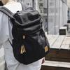 Canvas and Genuine Leather and Unisex Plain Backpack Canvas Simple Military Outdoor Travel Business Trip Rucksack Outdoor Sports College Students High