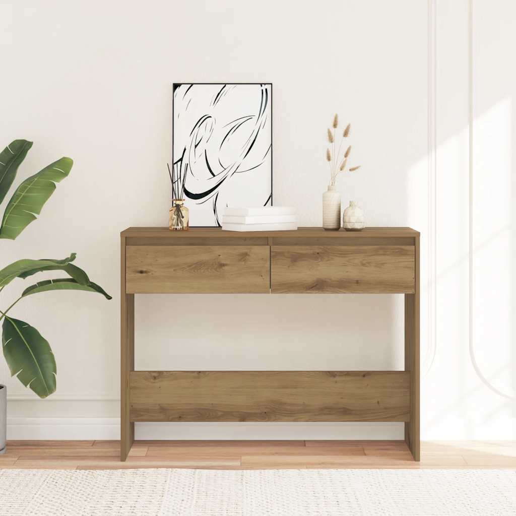 Artisan Oak Console Table 100 X 35 X 76.5 Cm Engineered Wood