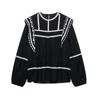 TAOP&ZA Women's Ethnic Style Ruffle Sleeve Embroidered Shirt