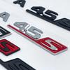 3d ABS red and black S logo A35S A45S letter badge sticker is suitable for Mercedes-Benz A45S AMG W176 W177 automotive supplies.