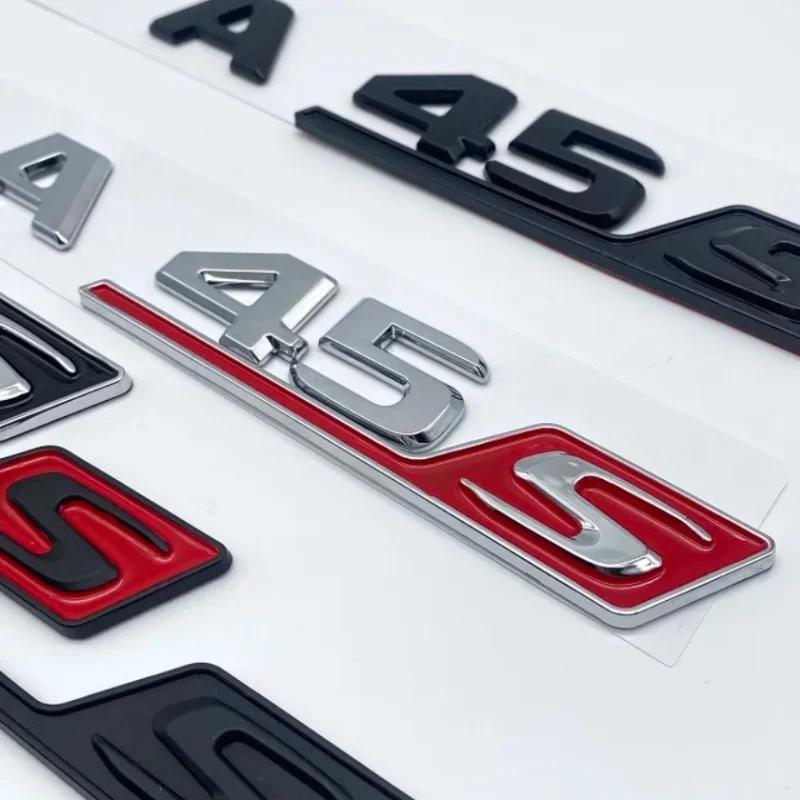 3d ABS red and black S logo A35S A45S letter badge sticker is suitable for Mercedes-Benz A45S AMG W176 W177 automotive supplies.