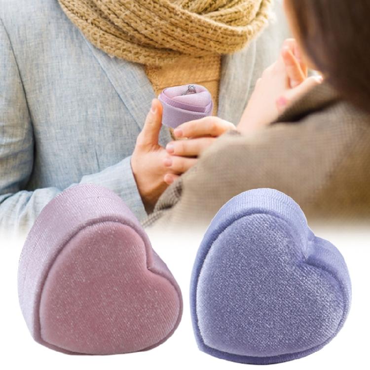 Miękki wyściełany pojemnik na pierścionek w kształcie serca Elegancki pojemnik do przechowywania pierścionków w kształcie serca na rocznicę urodzin