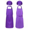 Unisex Chirdren Adjustable Apron and Chef Hat Set for Kitchen Cooking Baking Painting Training Wear Aprons Boys Girls