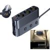 128W Car ChargerAdapter 3 Socket Splitter Charge 4 USB Ports Voltage Display with Independent Switches for Phone Tablet