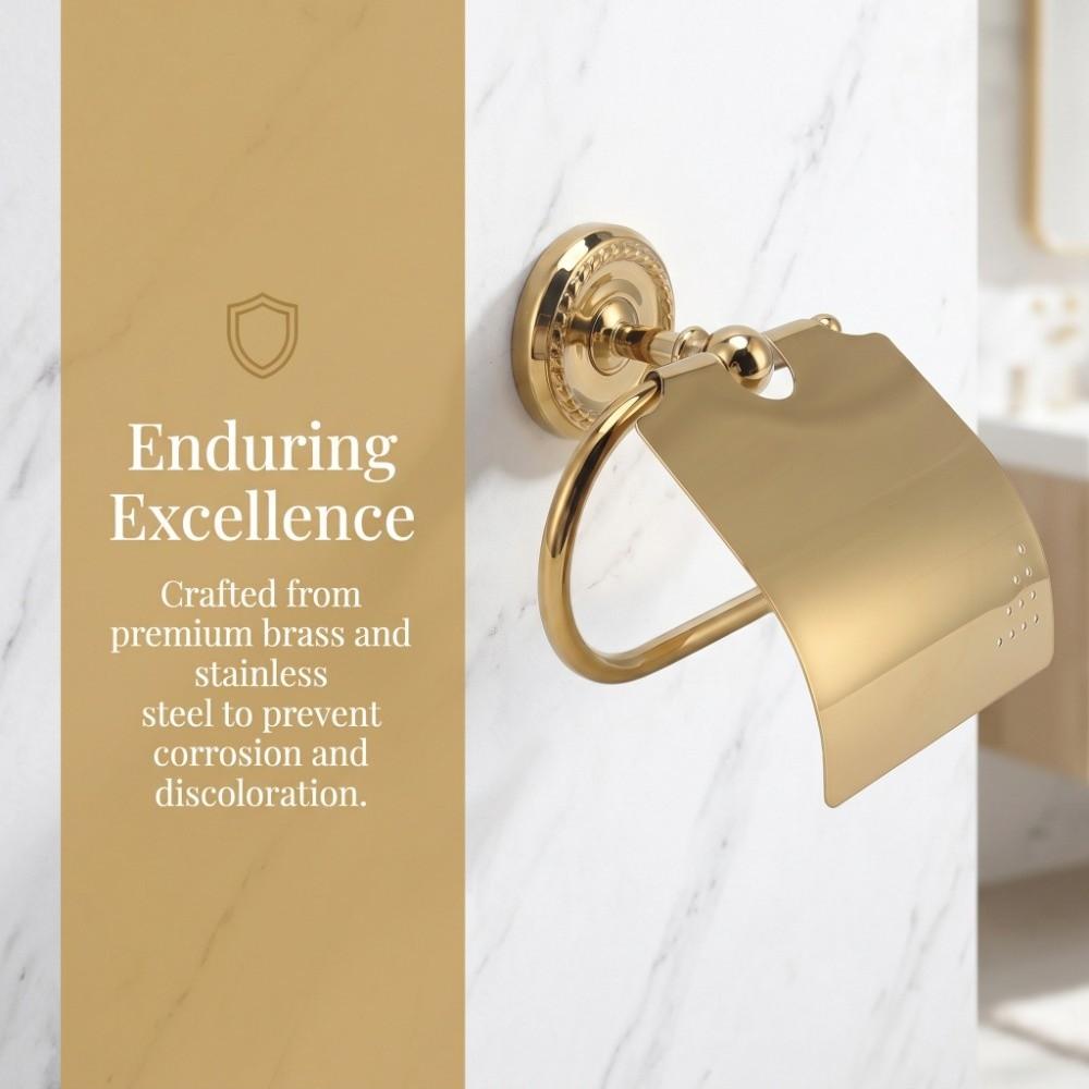 Exquisite Appearance Paper Roll Holder Copper Toilet Paper Holder Paper Towel Holder  Space Saving