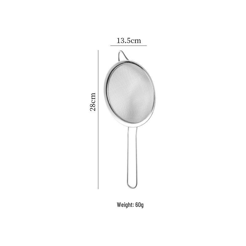 Stainless Steel Kitchen Colander and Sieve with Hook for Soy Milk, Juice, Sesame, Noodles, and Frying