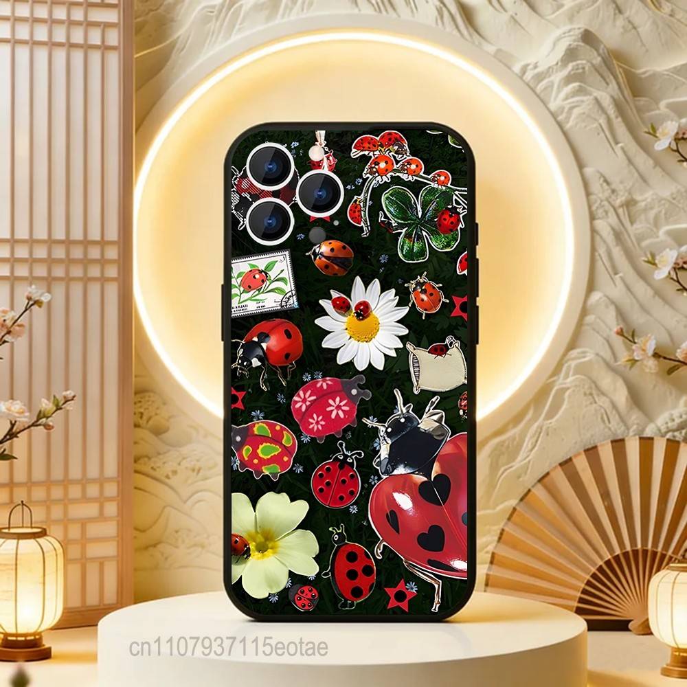 Insekt Siebenpunkt-Marienkäfer Für iPhone 12,16,13,14,15,17,11,Pro,Max,Plus,E,Air,Mini TPU Weich zur Hautfreundlichen Handyhülle