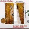 2pcs, 2D FLAT PRINTING Curtains (Without Rod) Autumn Fox(1) Christmas Festival Chic Print Curtains Polyester Curtains Gifts for