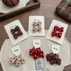 Strawberry Embroidery Bow Hairpin Hairclips Cute Hair Rope Tie Scrunchies Rubber Band Elastic Hair Band Girls Hair Accessories