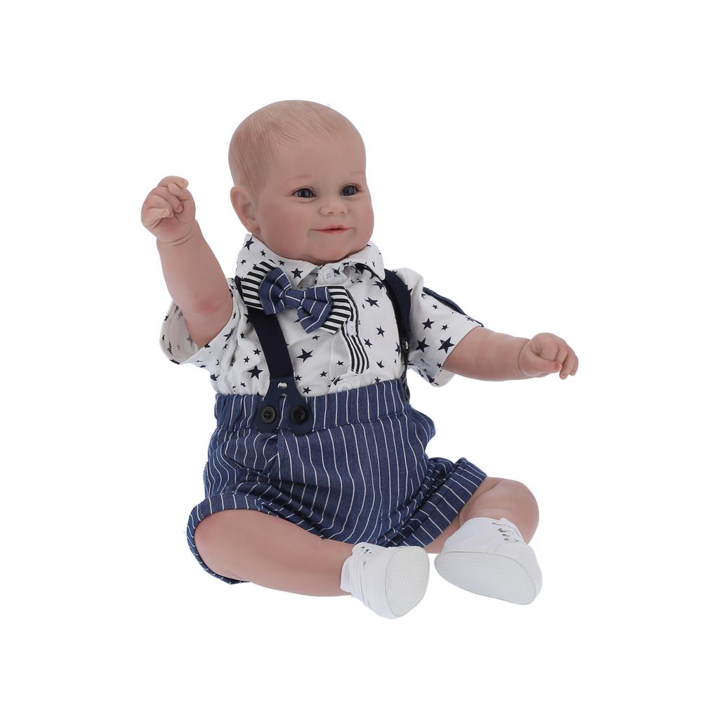 60cm Weicher Körper Flexibel Niedlich Reborn Babypuppe Lebensecht Junge Säugling Puppe Spielzeugsammlung