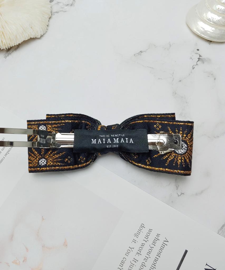 Maia Retro Pearl Hairpin - Brown