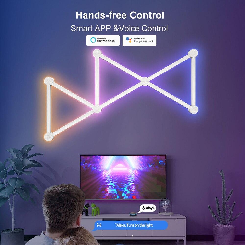 WIFI LED Smart Wall Lamp RGBIC Light Bar DIY Atmosfera Nocne Światło APP Muzyka Rytm Podświetlenie TV Sypialnia Pokój Gier Dekoracja