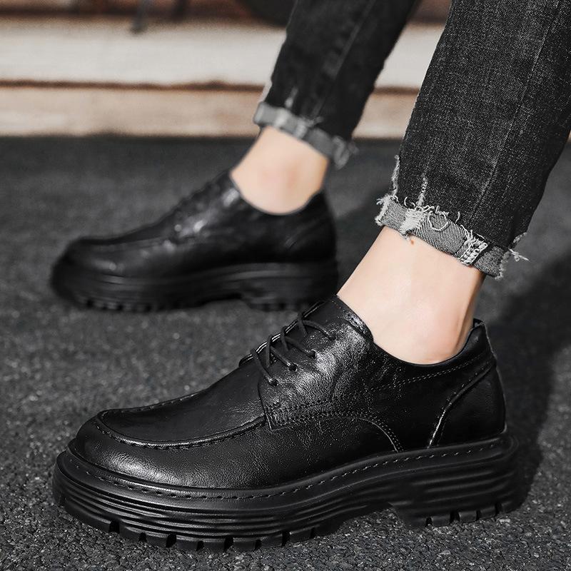 Douyin Live Broadcast Hot-selling Outdoor Casual Dad Shoes Autumn and Winter New Men's Leather Versatile Small Leather Shoes