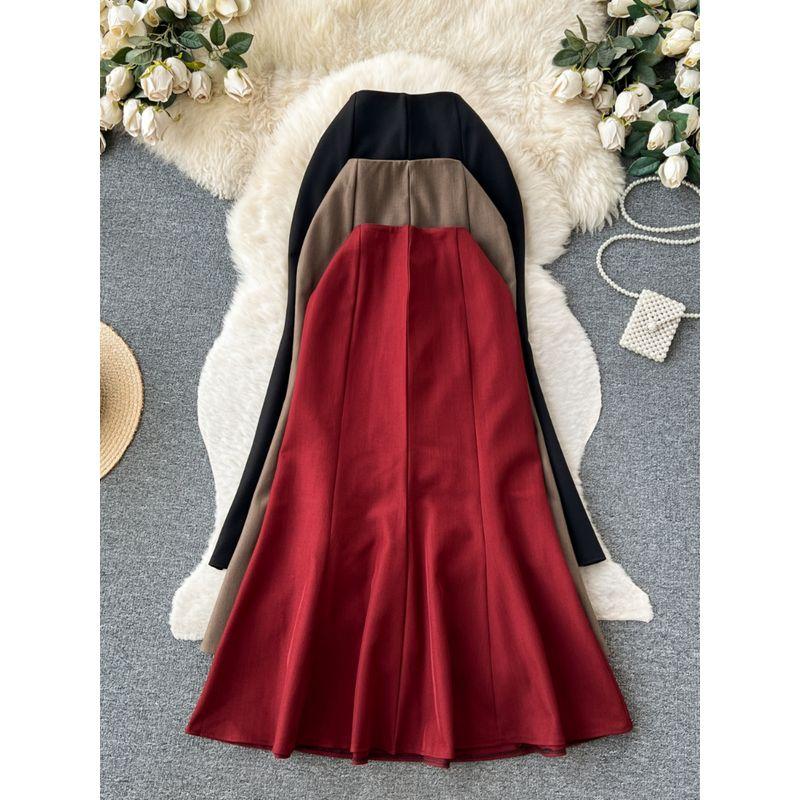 Fashion Business Simple High Waist Sheath Fishtail Skirt