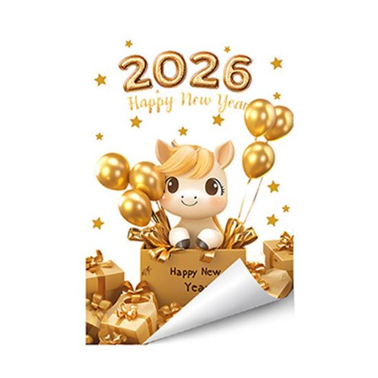 1/2 Foi 2026 Anul Nou Autocolant Static de Geam Removabil Impermeabil Decal Decorare Festival Sărbătoare An Nou Fericit