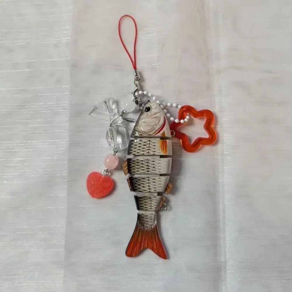 Acrylic Fish Star Pendant Simulated Fish Phone Lanyard Handmade Fish Keychain  Gifts for Friend