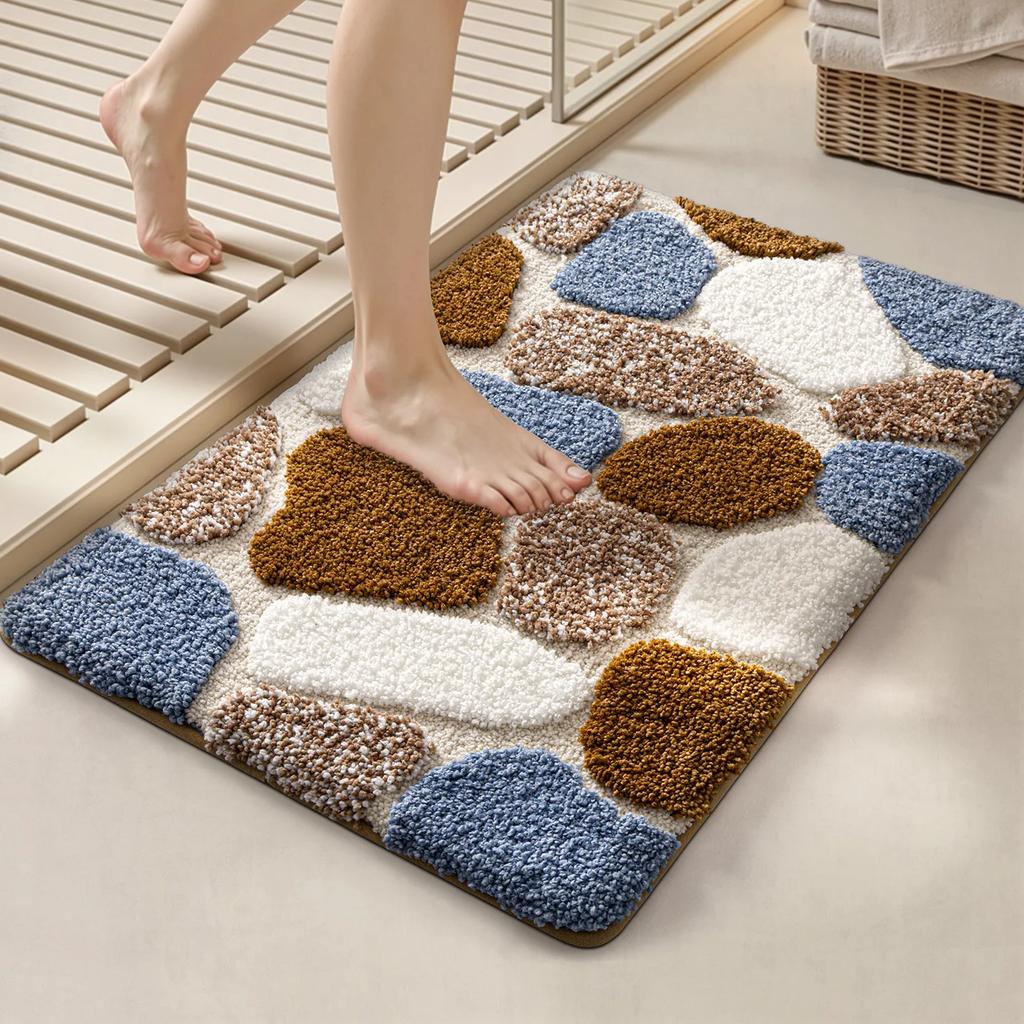 Highly Absorbent Mat Non-Slip Bathroom Floor Mat for Entrance & Bathroom, Dirt Resistant Household Soft Carpet for Home Daily Us