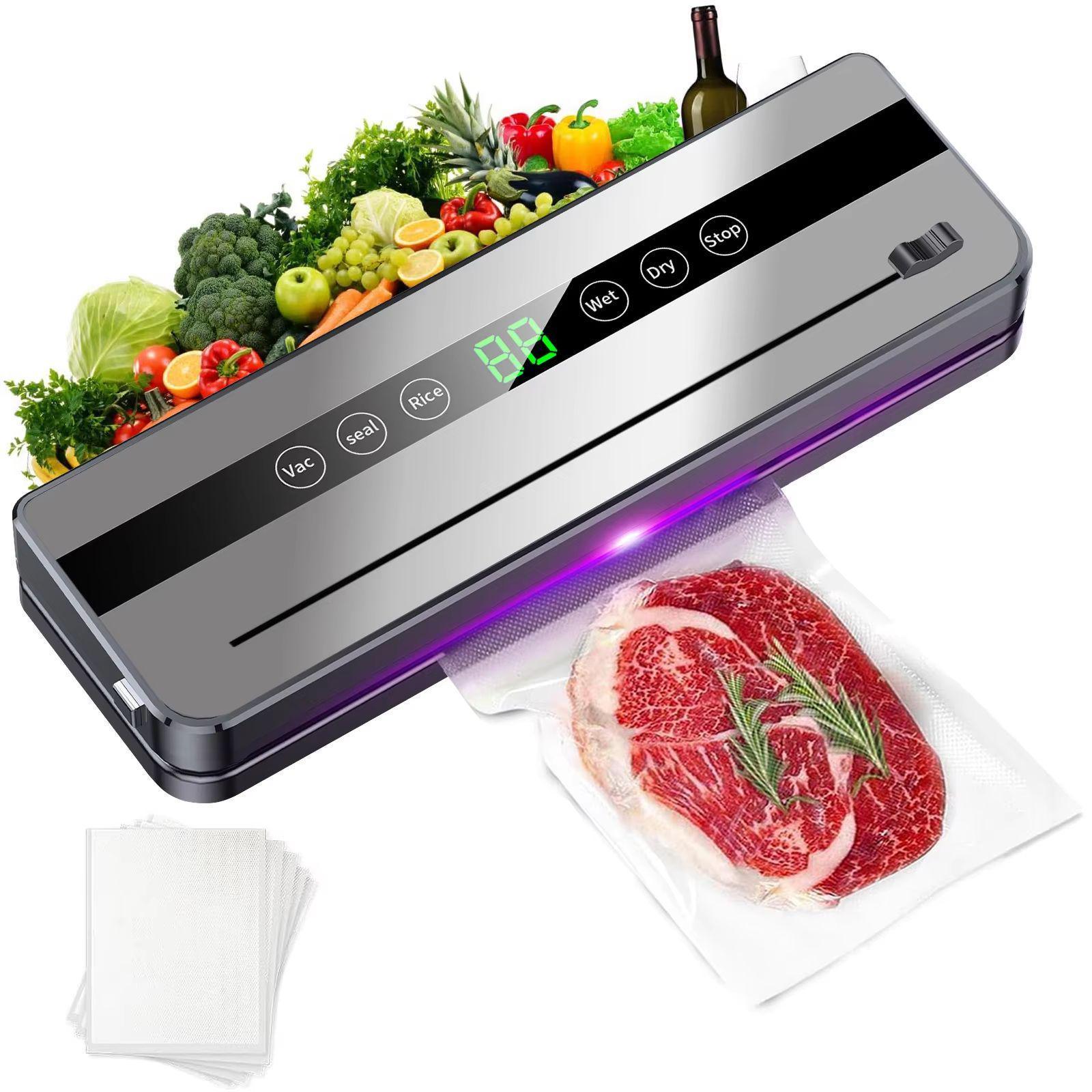 

HOMEFISH Vacuum Machine Dry/Wet Sealer With UV Sterilization For Food Storage And Sous Vide Cooking Built-in Cutter bleu де франс