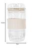 POKETLE Glass Tumbler with Lid, 330ml, Double-Walled, Heat-Resistant, Dishwasher-Safe, BPA-Free, Vidro 330, Ivory