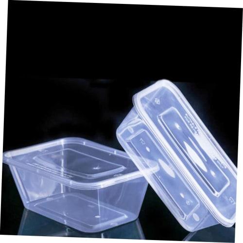 CALLARON 50-Piece Plastic Tray for Food, Microwaveable Lunch Boxes, Disposable Takeout Containers, Togo Container Boxes, Disposable Deli Containers