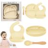 Silicone Baby Feeding Set 3 Pieces 6m+ Yellow MinikOiOi