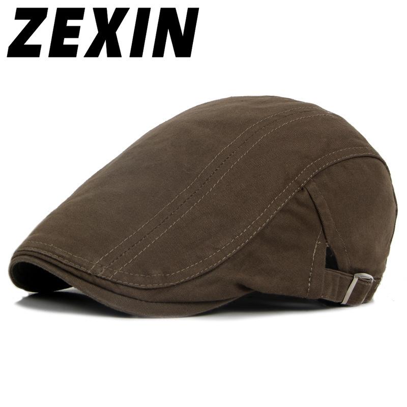 Beret Men and Women Spring and Summer Single-layer Thin Section of Cotton Painter's Cap British Solid-coloured Duck Tongue Cap Casual Forward Cap