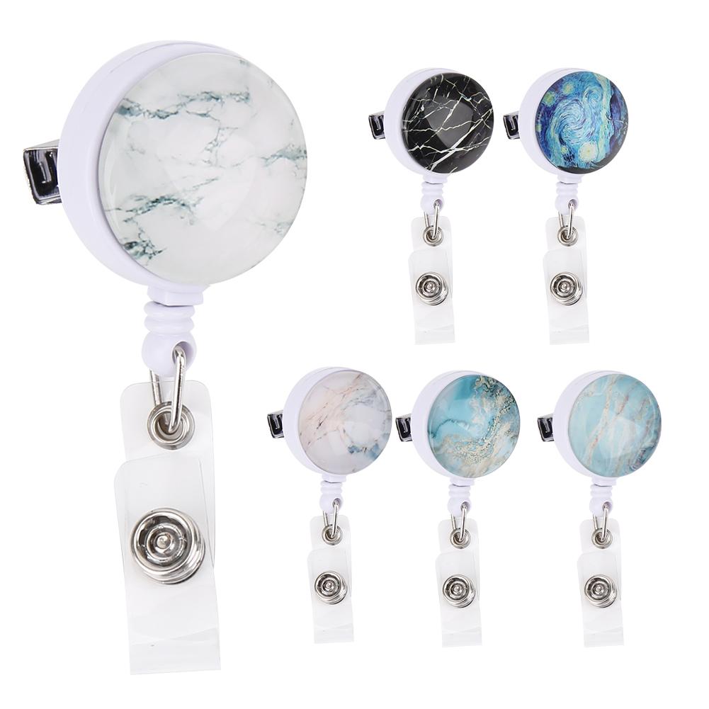 6Pcs Retractable Badge Holder Name Card Badge Reel Clip for Office Worker Physician Nurse Supplies