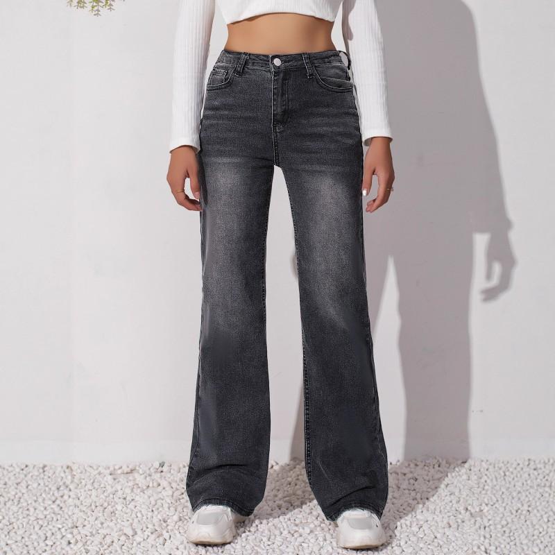 

Women s Stretch Jeans Are Simple All-matching Slimming Wear-resistant Straight Black Pants WOMENJEANS High Waist 2XL