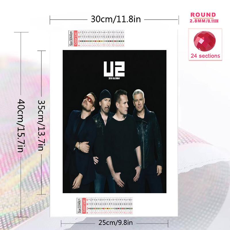 U2 100% Round Full Drill 5D DIY Diamond Painting Embroidery Cross Stitch Rhinestone Décor