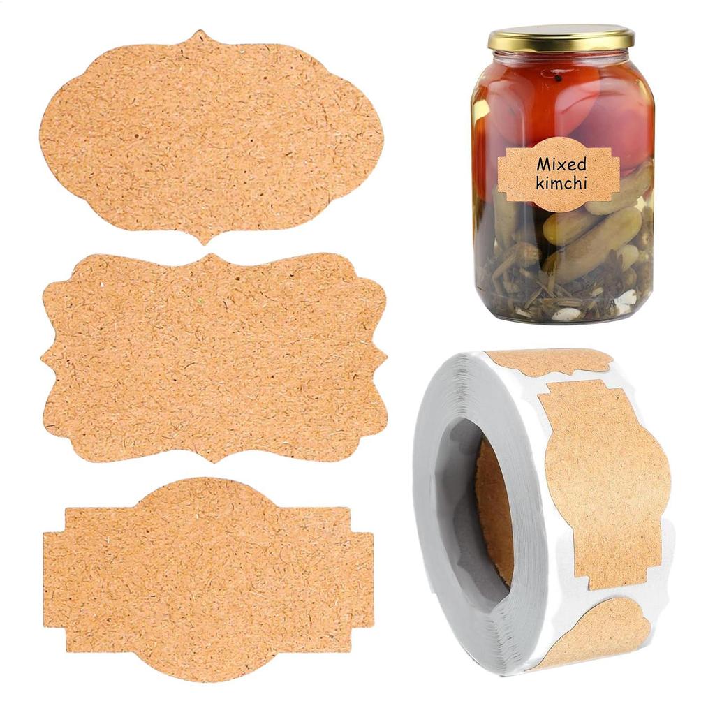 Kraft Paper Stickers Blank Labels Handmade Stationery Gift Tags Decoration Paper Spices Jar Label DIY Envelope Sealing Sticker