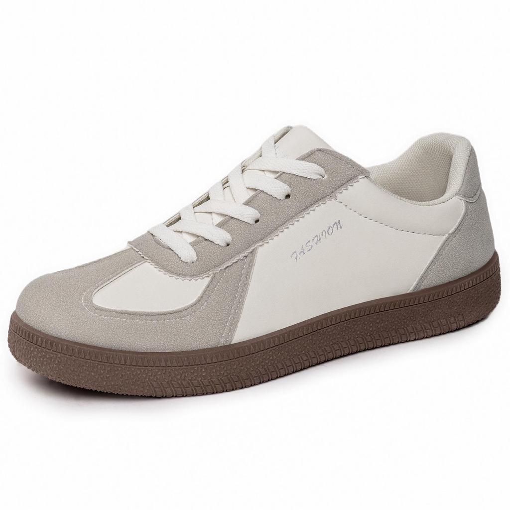 Leichte Frühlings-Freizeit-Damenschuhe in einfarbiger deutscher Stilrichtung, vielseitig, weiß