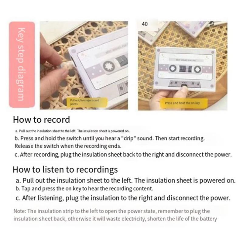 Greeting Card With Recordable Recorder Diy Greeting Post Card Sound 30/60 Seconds Voice Chip Audio Recorder Music Gift Toy