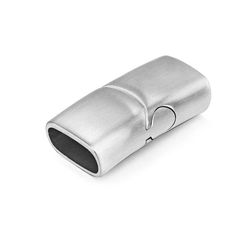 316 Stainless Steel Magnetic Clasp Leather Bracelet, DIY Jewelry Accessory, Flat Buckle Woven Cord.
